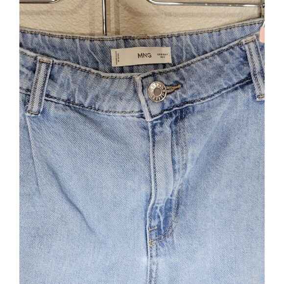 MNG Mango Light Wash High Rise Relaxed Straight Jeans Women’s 4 | 15” Waist 29.5 - Picture 2 of 5